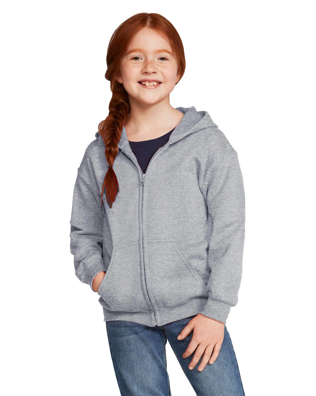 Kids Zip-Up Hoodies 50/50 Cotton-Polyester 13.3 oz | Gildan 18600B - Image 5