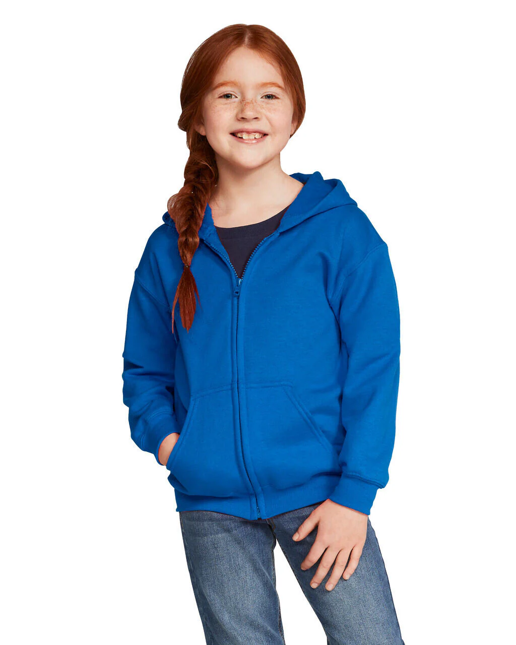 Kids Zip-Up Hoodies 50/50 Cotton-Polyester 13.3 oz | Gildan 18600B - Image 7