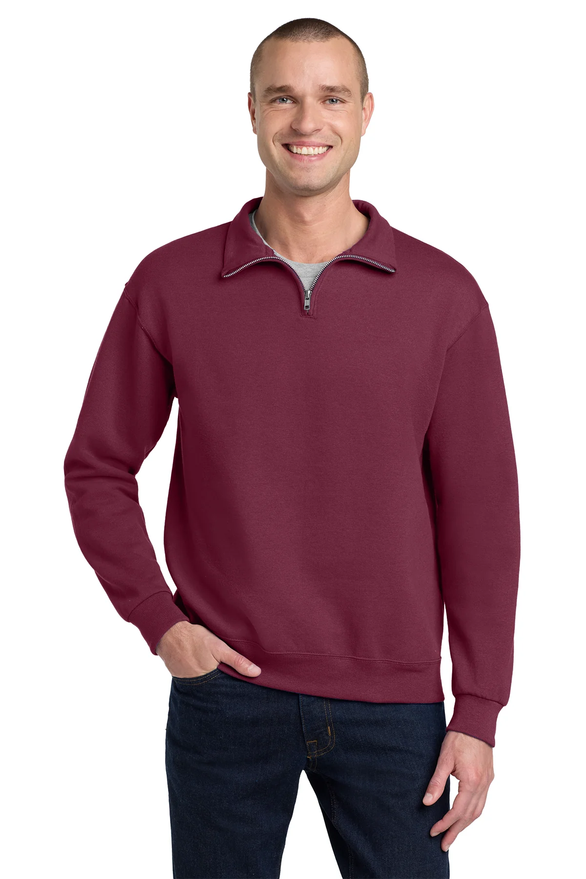 Quarter Zip Sweatshirt 50/50 Cotton-Polyester 13.3 oz | Jerzees 995MR - Image 13