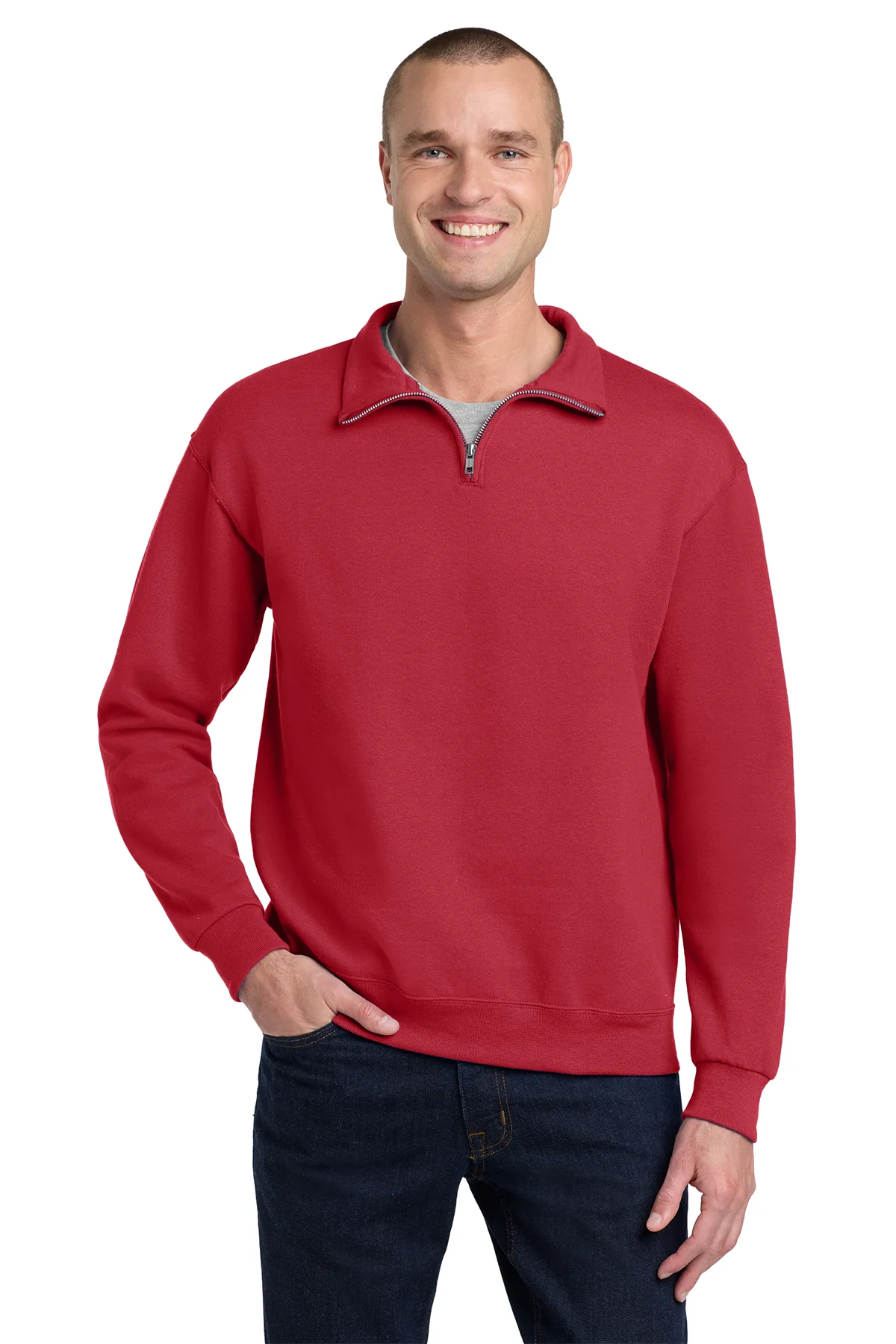 Quarter Zip Sweatshirt 50/50 Cotton-Polyester 13.3 oz | Jerzees 995MR - Image 7