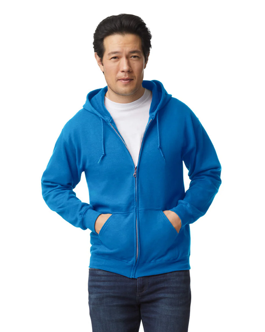 Zip-Up Hoodies 50/50 Cotton-Polyester 13.3 oz  | Gildan 18600 - Image 3