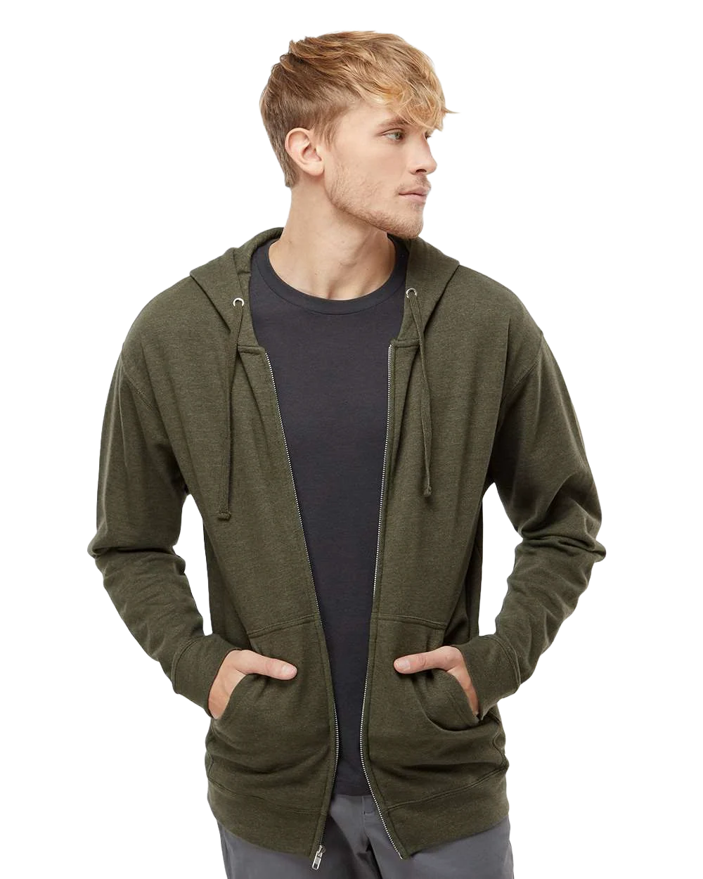 Zip-Up Hoodies 80/20 Cotton-Polyester 14.1 oz | Independent Trading Co. SS4500Z - Image 3